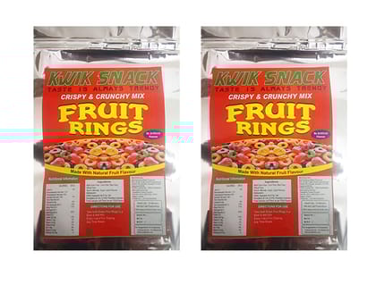 KWIK SNACK Fruit Ring Loops | Crunchy Multigrain Breakfast Cereal| Mixed Fruit Flavor| (2 X 400 GM - 800 GM) KWIK SNACK Fruit Ring Loops | Crunchy Multigrain Breakfast Cereal| Mixed Fruit Flavor| (2 X 400 GM - 800 GM)