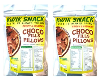 KWIK SNACK CHOCOS FILL PILLOWS - |Chocolaty-Creamy-Crunchy |Anytime Snack | With Goodness of Multigrain & 0% Maida | -2 X 200 GM - 400 GM KWIK SNACK CHOCOS FILL PILLOWS - |Chocolaty-Creamy-Crunchy |Anytime Snack | With Goodness of Multigrain & 0% Maida | -2 X 200 GM - 400 GM