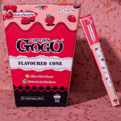Captain Gogo Pack of 30 Strawberry Flavour Pre-rolled cones Captain Gogo Pack of 30 Strawberry Flavour Pre-rolled cones