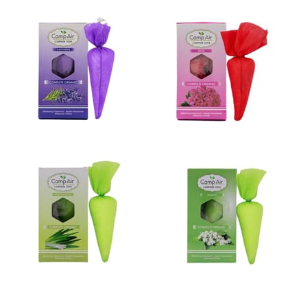 Bchoix Camp Air Camphor Cone (Lavendar,Rose,Lemon Grass&Jasmine) Pack of 4 - Room, Car and Air Freshener & Mosquito Repellent Bchoix Camp Air Camphor Cone (Lavendar,Rose,Lemon Grass&Jasmine) Pack of 4 - Room, Car and Air Freshener & Mosquito Repellent