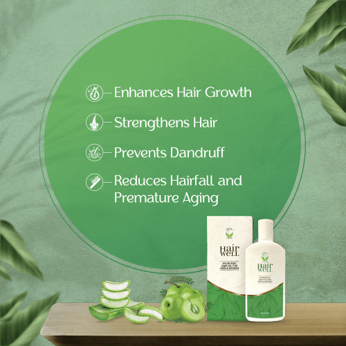 Hair Well Ayurvedic Hair Oil with Aloe Vera & Amla for Growth, Strength & Dandruff Control