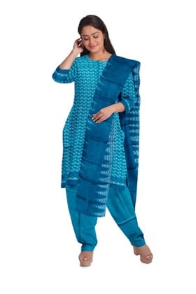 Blue Cotton Salwar Suit Fabric with Cotton Dupatta Blue Cotton Salwar Suit Fabric with Cotton Dupatta