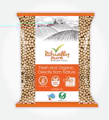 Ritually Pure 100% Organic | Dry & Unpolished Pulses | Matar White | White Peas | Safed Matar | 500 Gm Pack