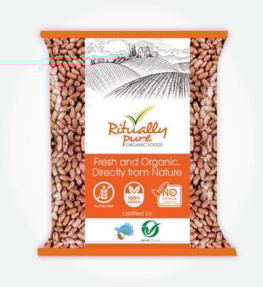 Ritually Pure 100% Organic | Dry & Unpolished Pulses | Rajma Chitra | Kidney Beans | 1 Kg Pack