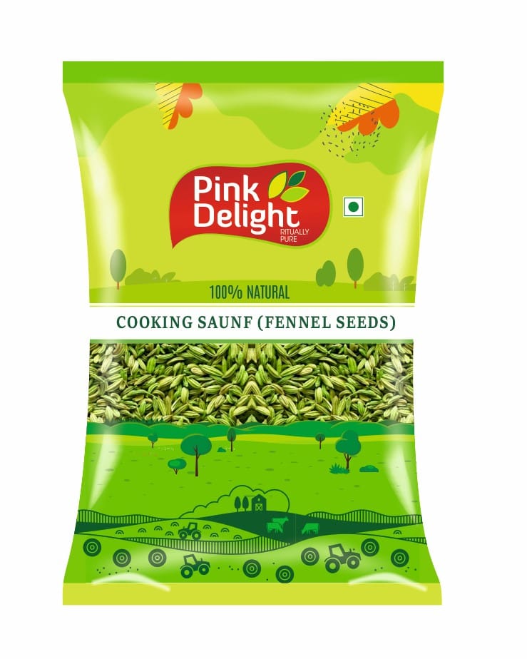 Pink Delight Spices | Saunf Cooking (Fennel seeds) | Natural & Organic Whole Spices | 500 Gm Pack
