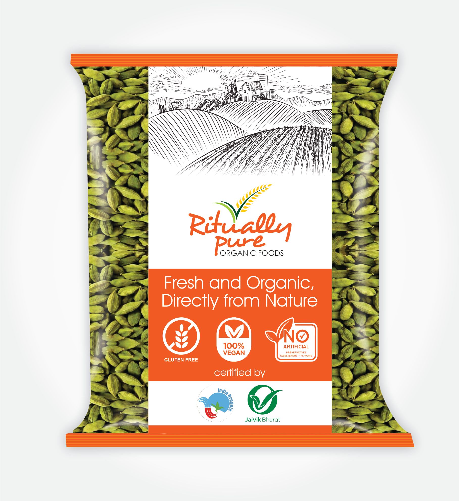 Ritually Pure 100% Organic | Natural Spices | Elaichi (Cardamom) | 200 Gm Pack