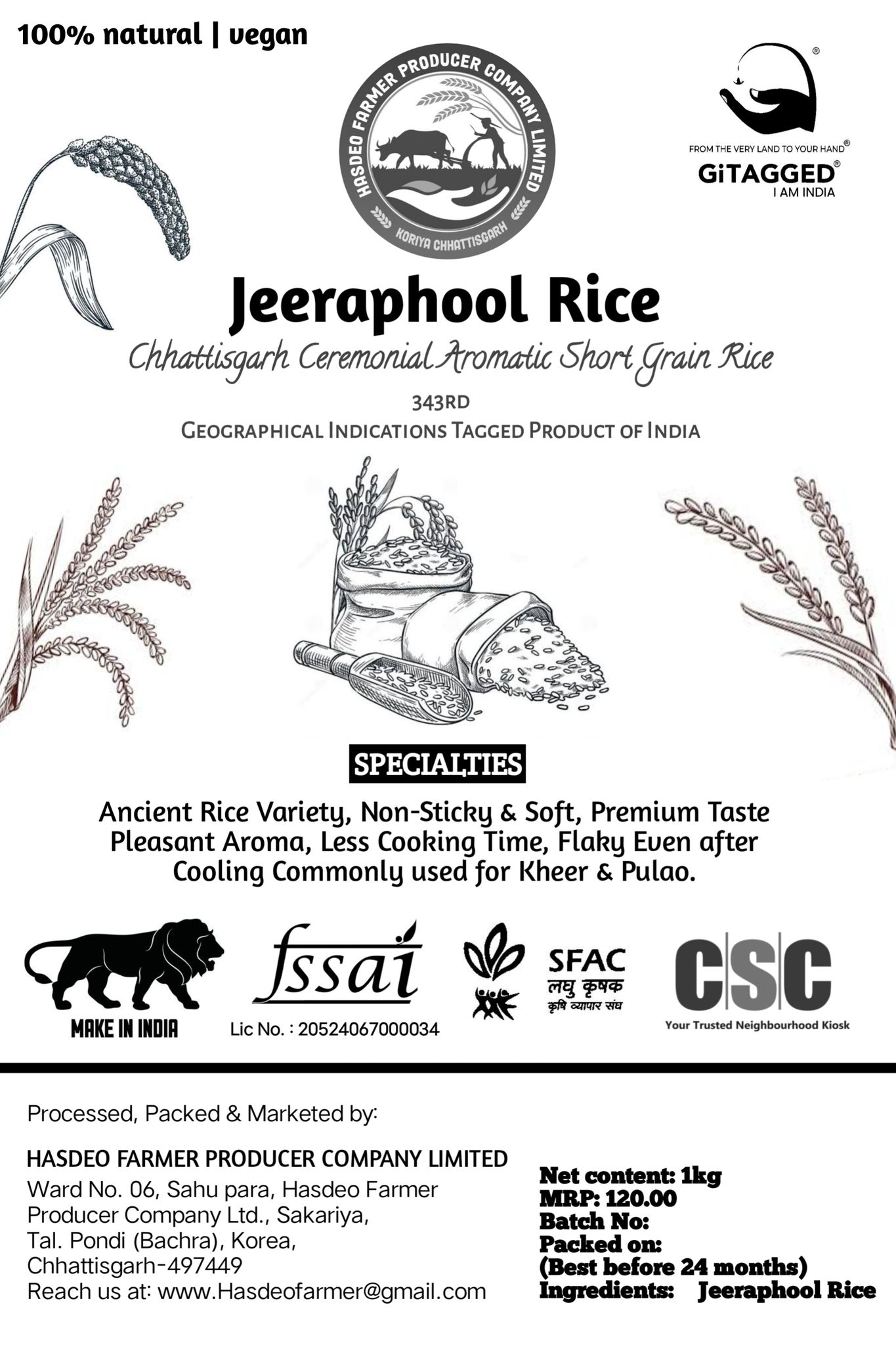 Jeeraphool rice 1kg