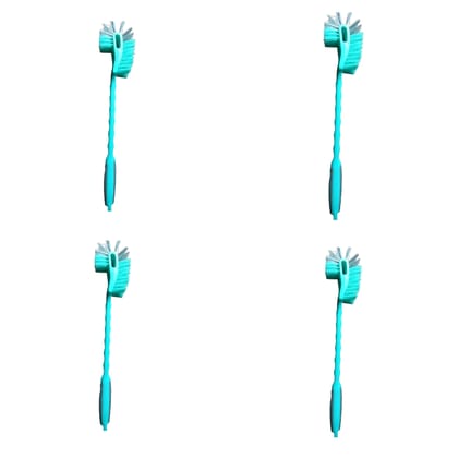 JMP BRUSH Hockey Shape Toilet Cleaner Brush for Western and Indian Pack Of 4