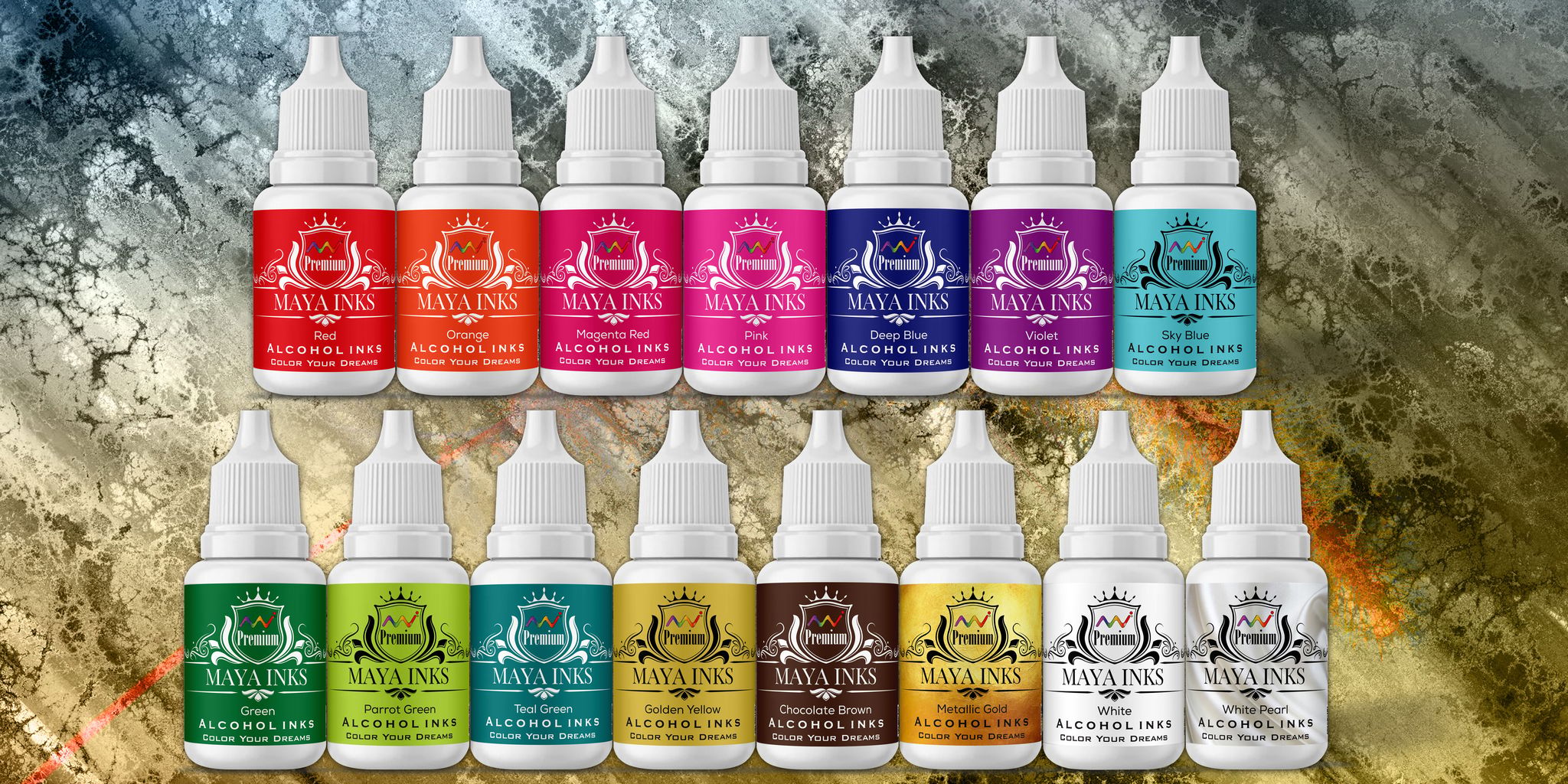 Alcohol ink set of 15 ink
