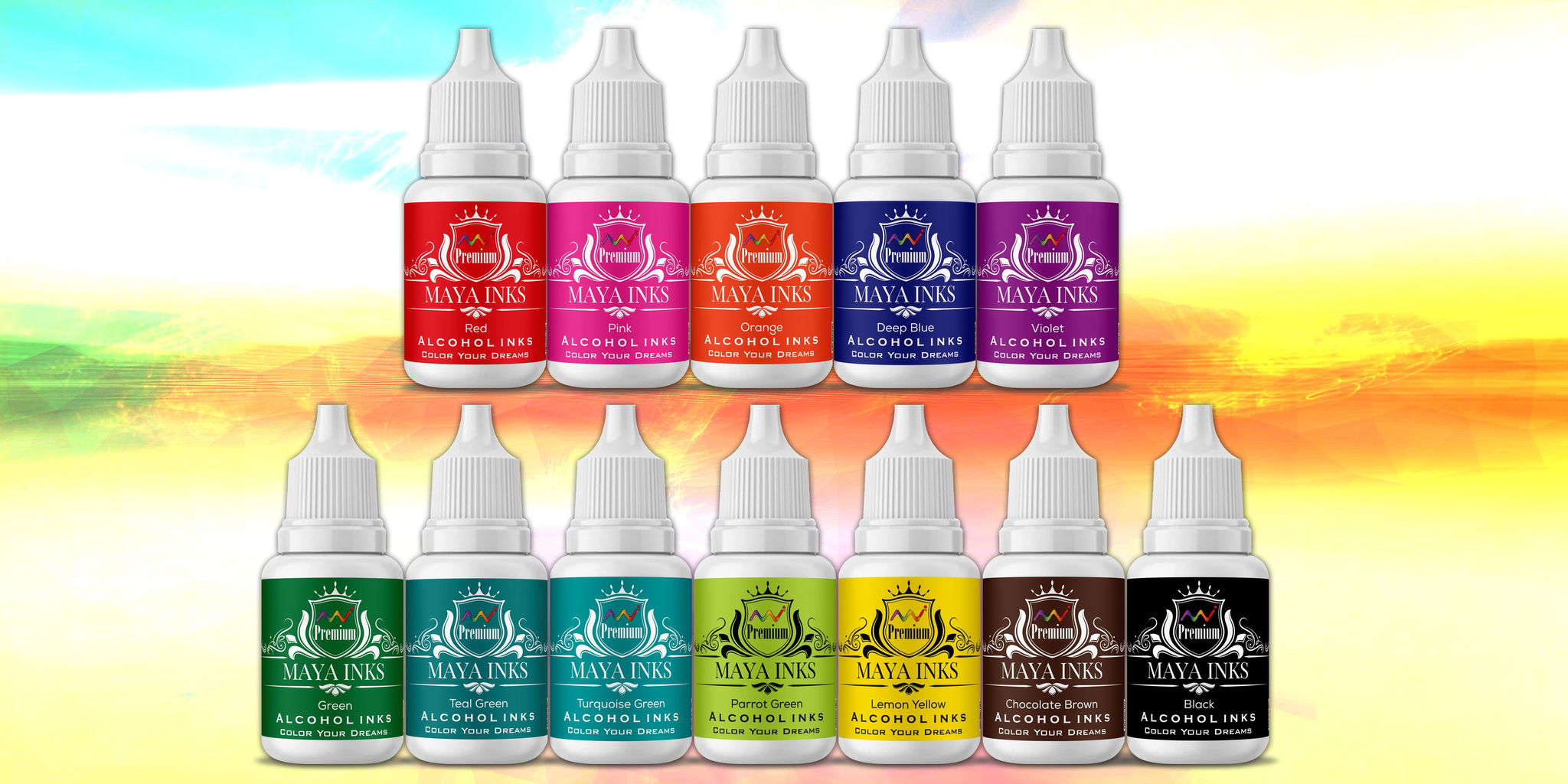 Alcohol ink set of 12 ink