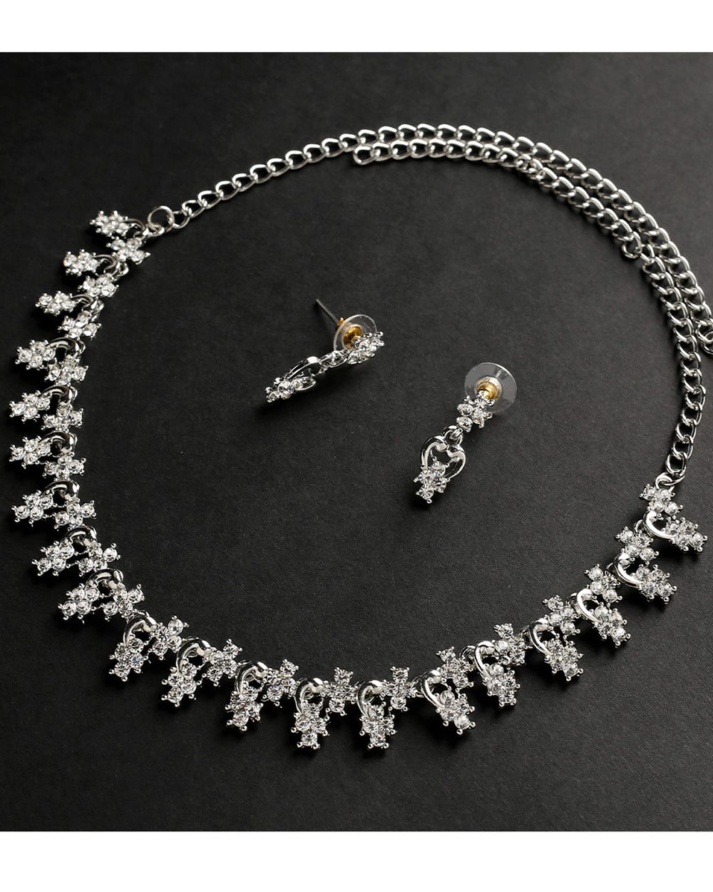 Mad Club AD Stones Studded Choker Necklace Set for Women