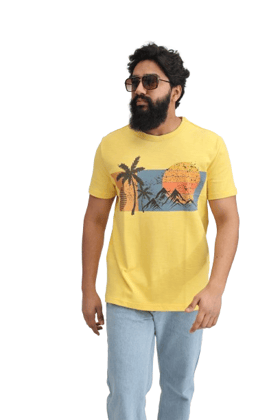 TRENDLAND Men's Pure Cotton ||200 GSM || Front Print & Back Solid || Round Neck Half Sleeve Regular Fit T-Shirt for Men (Pack of 1)
