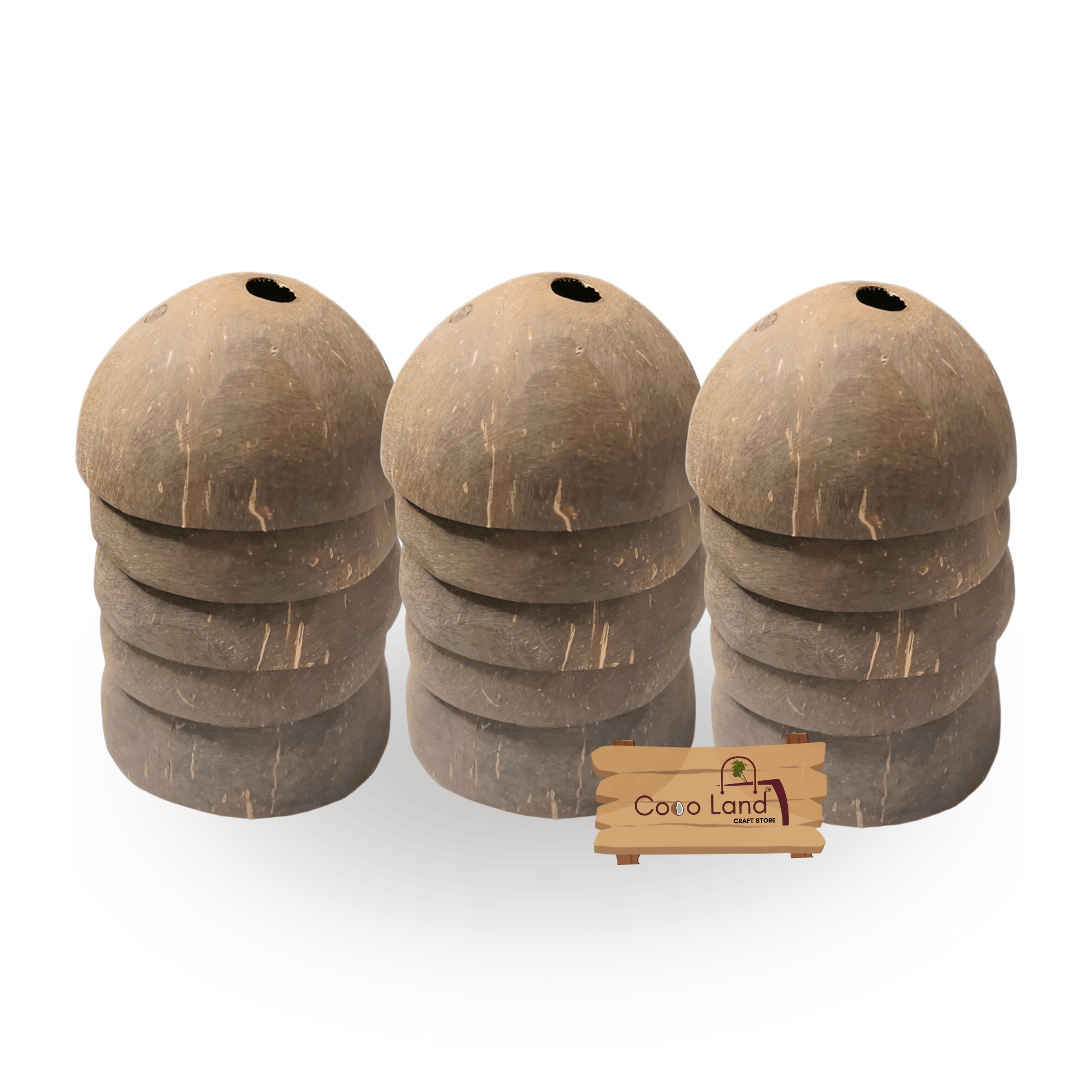 Coco Land Holed Coconut Shell Finished Raw Craft | Decorative Pots,Craft Making | Handicraft,Agricraft