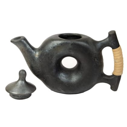 Tribes India  Stone Pottery Tyre Shaped Kettle