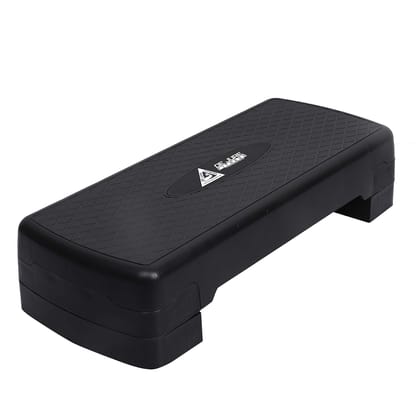 De Jure Fitness Aerobic Stepper, Two Height Level Adjustments - 4 inches and 6 inches, Slip-Resistant & Shock Absorbing Platform for Extra-Durability, Supports Upto 200 KG, (Black)