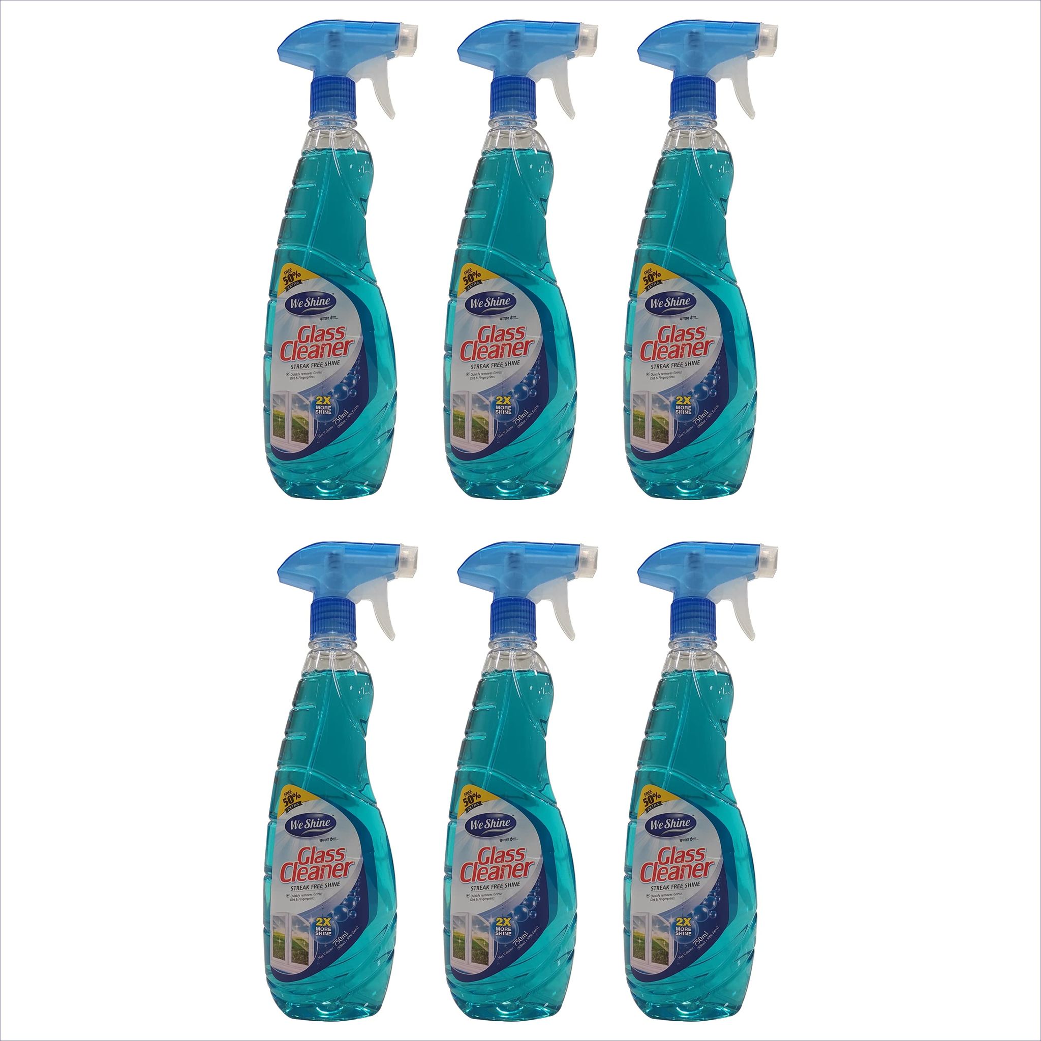 We Shine Glass and Surface Cleaner Liquid | Quickly Removes Grime & Dirt Glass Cleaners Liquid (750 ML.) (6)
