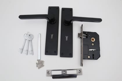 Harrison Ferrari KY-931606 Sleek Stainless Steel 8inch Mortise Door Handle and 65mm Lock piece with Black Matt Finish Door Locks for Main Door, Suitable for Office/Hotel/Home Harrison Ferrari KY-931606 Sleek Stainless Steel 8inch Mortise Door Handle and 65mm Lock piece with Black Matt Finish Door Locks for Main Door, Suitable for Office/Hotel/Home