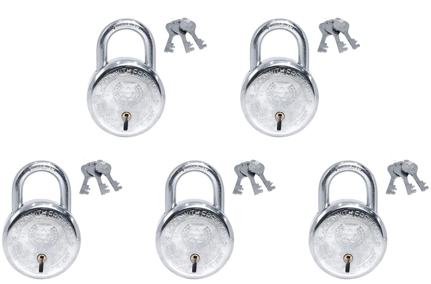 Harrison T-26/BCP-0272 Five levers and 40MM Body Padlock with 3 Keys (Pack of 5)