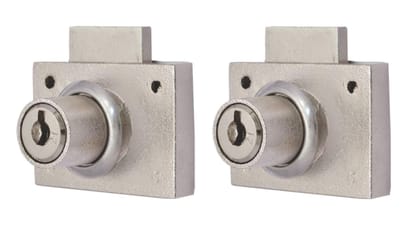 Harrison H-0248_PK2 Zinc Six Lever Furniture Lock piece (Silver,Pack of 2)