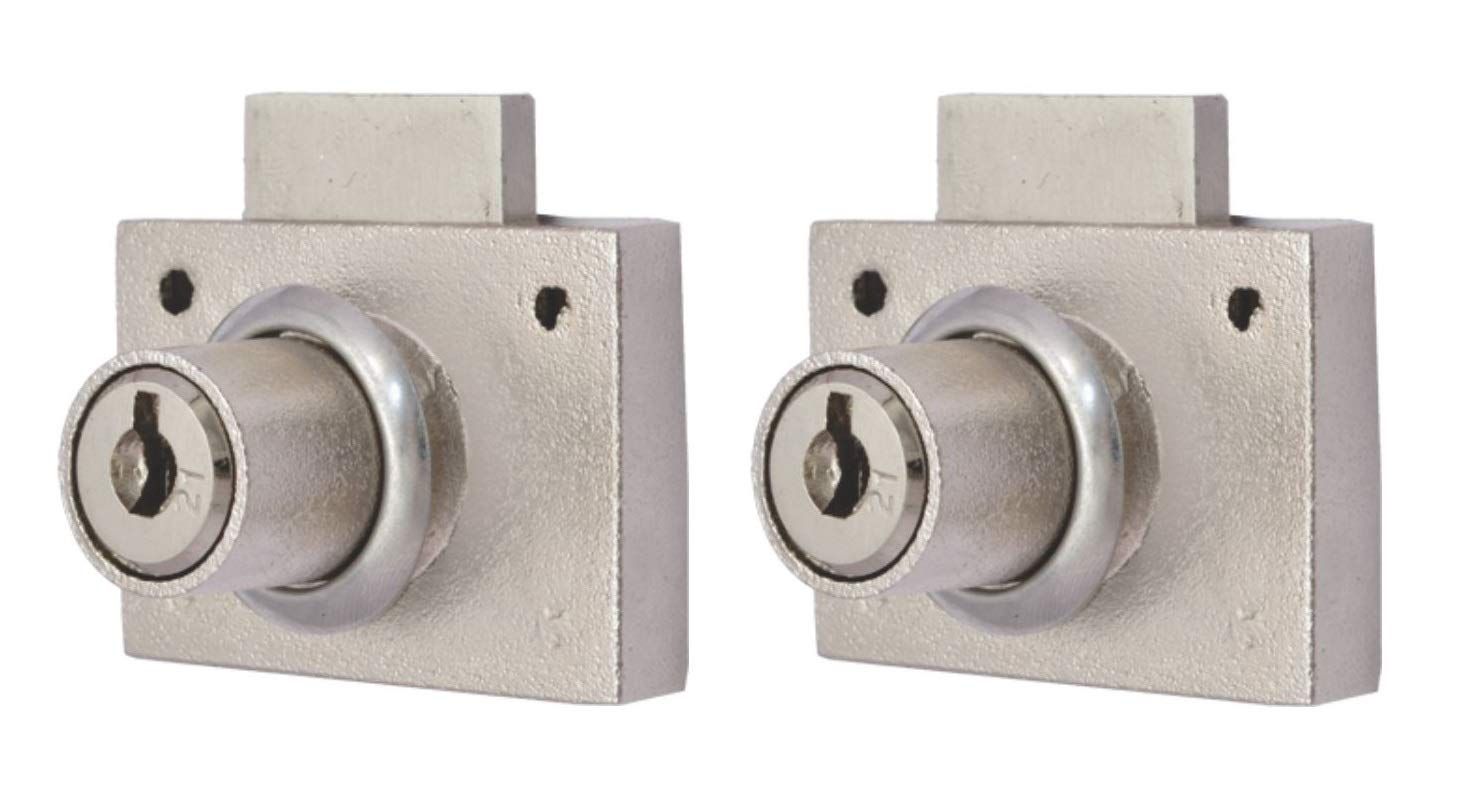 Harrison H-0248_PK2 Zinc Six Lever Furniture Lock piece (Silver,Pack of 2)