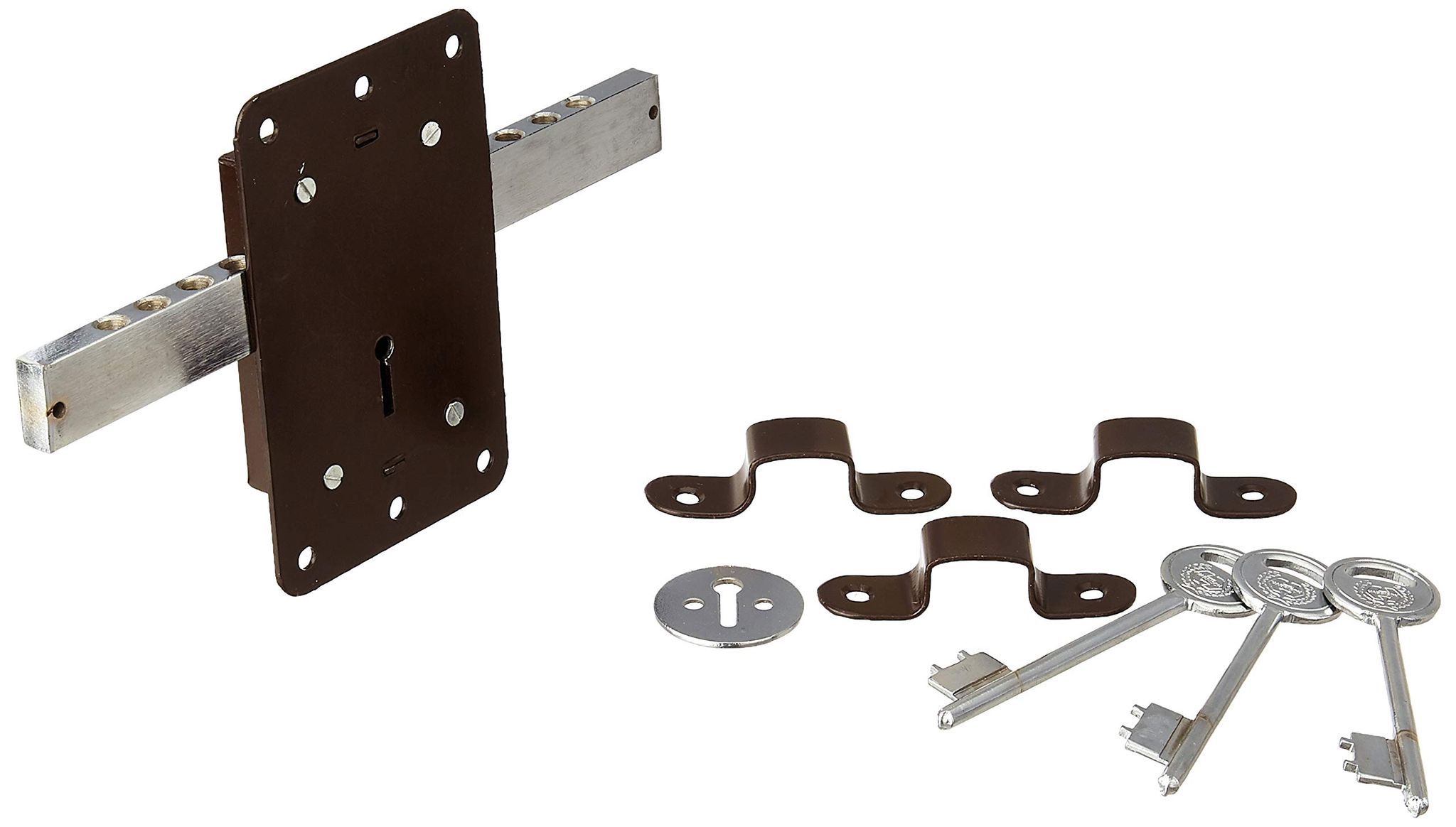 Harrison H-0494 Iron Three Lever Godown Lock piece (Silver)