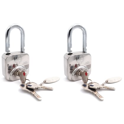 Harrison Padlocks/Square Padlock 60mm 12 Pin with 3 Computerised Keys CX-3000-0557 Pack of 2/ Mild Steel Material/Stainless Steel Finish/Door Lock, Shutter Lock, Godown Lock, gate Lock