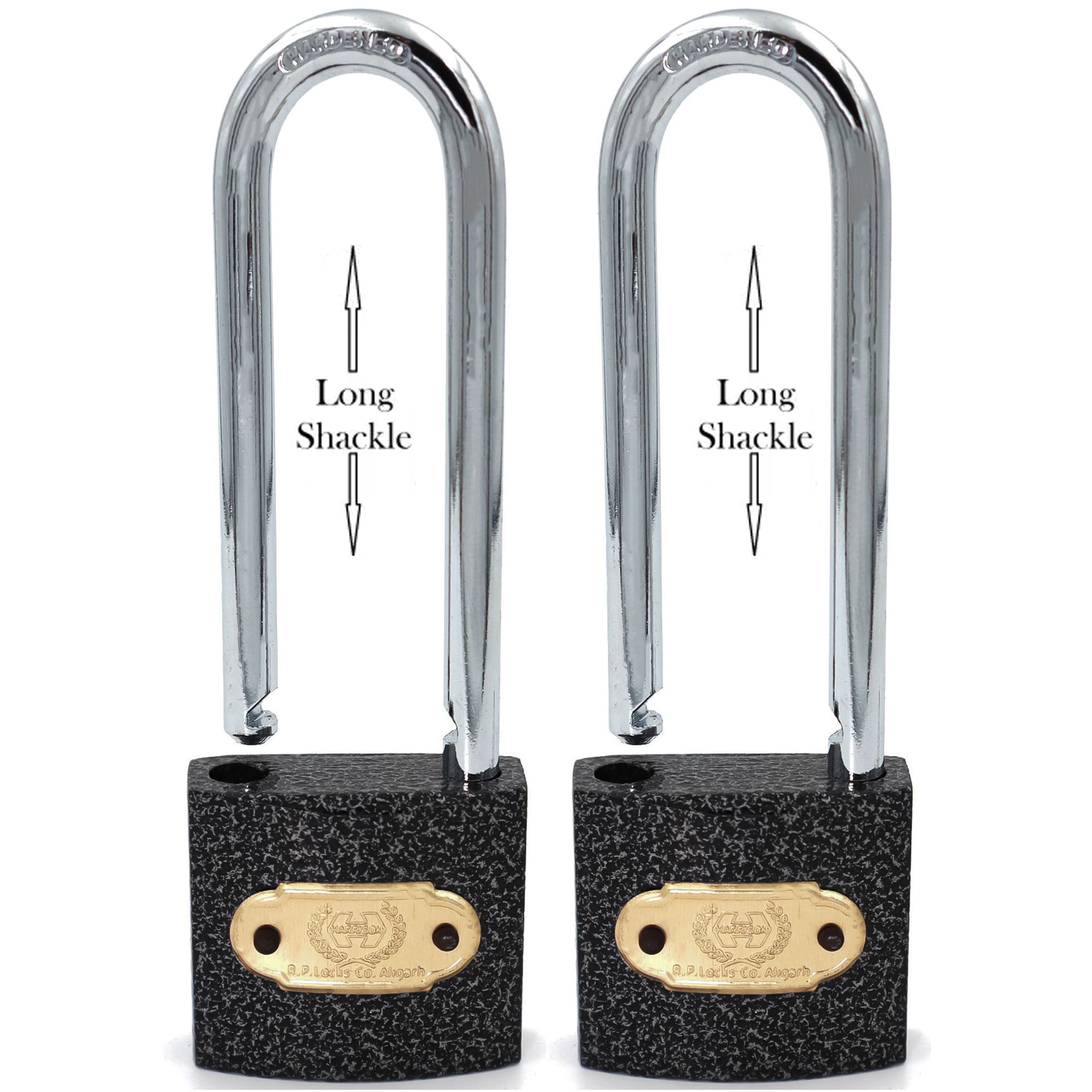 HARRISON CL-0323 40mm Small Cast Iron Pincylindrical Lock, Brass and Metallic (Pack of 2) Padlock (Grey)
