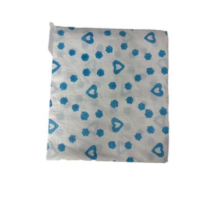 Blue Floral Design Handblock Printed Salwar Suit Fabric