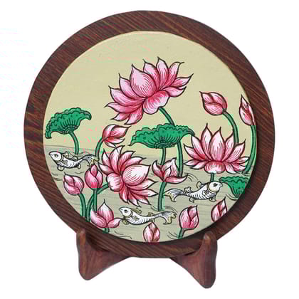 NameSake-Crafted with love Canvas Hand Painted Art Wall Decor Wall plate | Hand Painted Wall Hanging | Indian Art Diwali gift Wall decor Plate Big 12" Dia