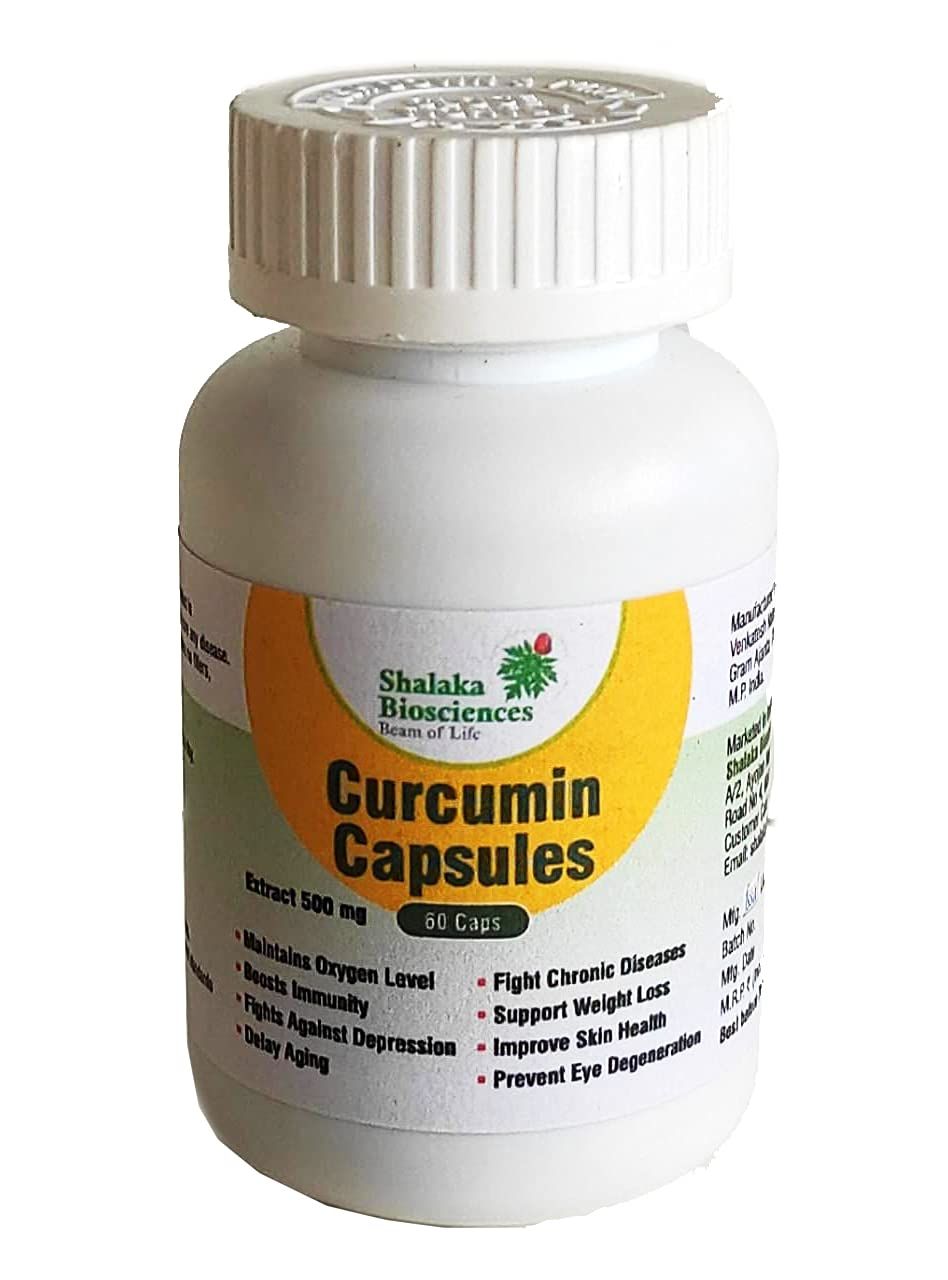 Shalaka Biosciences Curcumin Extract Capsules 500 mg - 60 caplules