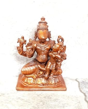 Searchers Paradise - Copper Idols of Lakshmi hayagreevar, 2.5 inches, Copper Handmade 194 Grams, Patina Antique Finish, Pack of 1 Piece