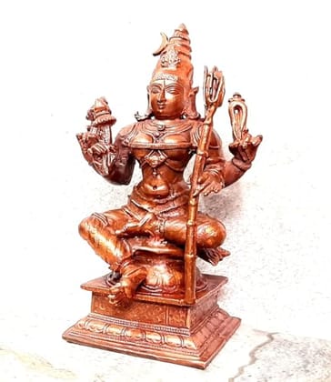 Searchers Paradise - Copper Idols Raja Rajeshwari ,4.3 inches, Copper Handmade 480 Grams, Patina Antique Finish, Pack of 1 Piece