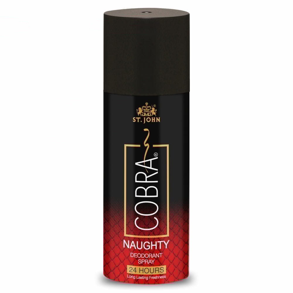 ST.JOHN Cobra Deodorant Naughty Long Lasting Perfumed Body Spray | Long Lasting Deodorant Spray For Men & Women - 150 ML