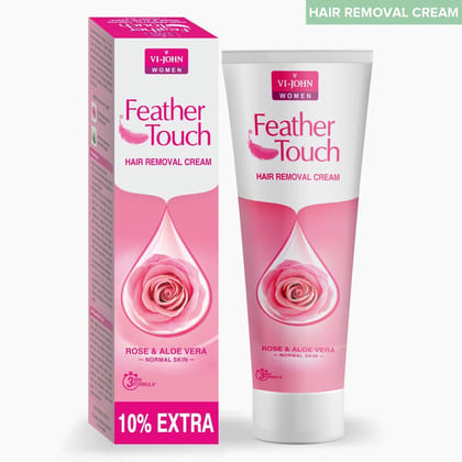 VI-JOHN Women Feather Touch Rose Hair Removal Cream for Normal Skin|Suitable for Underarms, Bikini Line, Legs, Arms | Better Suited than Shaving Razors-110g