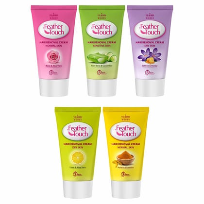 Vi-John Feather Touch Hair Removal Cream Pack Of 5, Rose 40 GM, Sandal 40 GM, Honey 40 GM, Lime 40 GM, Haldi Chandan 40 GM( 200 GM Set Of 5) Vi-John Feather Touch Hair Removal Cream Pack Of 5, Rose 40 GM, Sandal 40 GM, Honey 40 GM, Lime 40 GM, Haldi Chandan 40 GM( 200 GM Set Of 5)