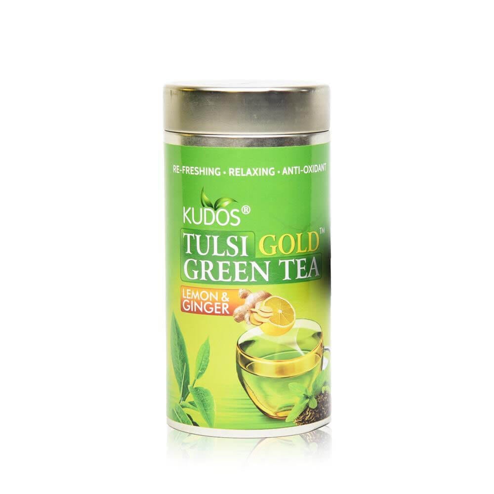 Kudos Tulsi Lemon & Ginger Green Tea |50gm