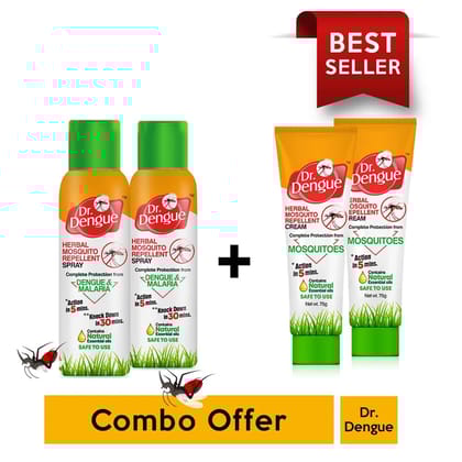 Buy 2 Dr. Dengue Herbal Mosquito Repellent Spray &amp; Get 2 Dr. Dengue Herbal Mosquito Repellent Cream Free