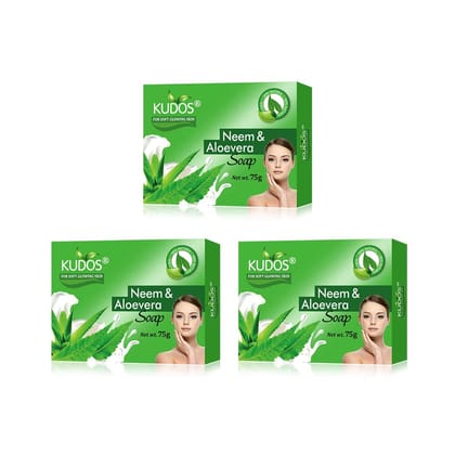 Kudos Best of Natural Ingredients, Antiseptic and Moisturising Bathing Soap with Aloe Vera, Neem, For Smooth, Soft & Nourished Skin (75gm) Kudos Best of Natural Ingredients, Antiseptic and Moisturising Bathing Soap with Aloe Vera, Neem, For Smooth, Soft & Nourished Skin (75gm)