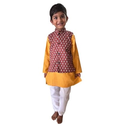 MAITREYO Kurta Pajama with Jacket Set (3-4 Years) MAITREYO Kurta Pajama with Jacket Set (3-4 Years)