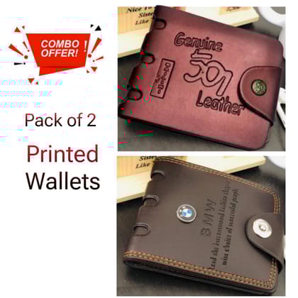 Printed Stylish Wallet Combo Deal Limited Time Period (Pack of 2)