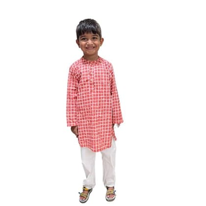 MAITREYO Baby Boys Cotton Kurta, Round Collar, Full Sleeves with White Pyjama (12-18 Months) MAITREYO Baby Boys Cotton Kurta, Round Collar, Full Sleeves with White Pyjama (12-18 Months)