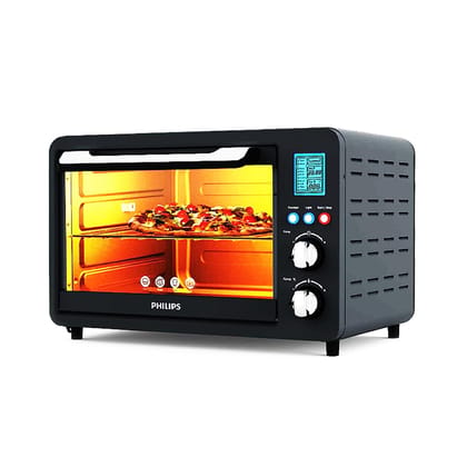 Philips HD6975/00 Digital Oven Toaster Grill, 25 Litre Otg, 1500 Watt With Opti Temp Technology, Chamber Light and 10 Preset Menus, Inner Lamp (Grey)