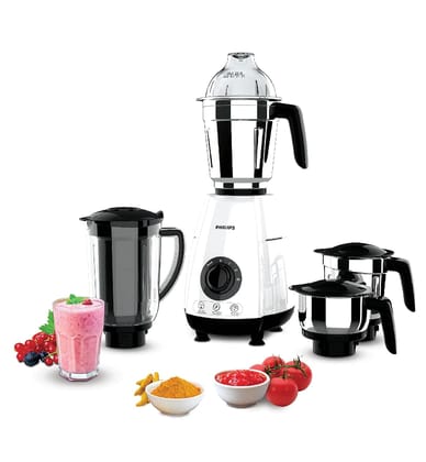 Philips HL7703/00 1000 Watt Mixer Grinder Copper Motor, 4 Jar With 5 Year Warranty on Motor