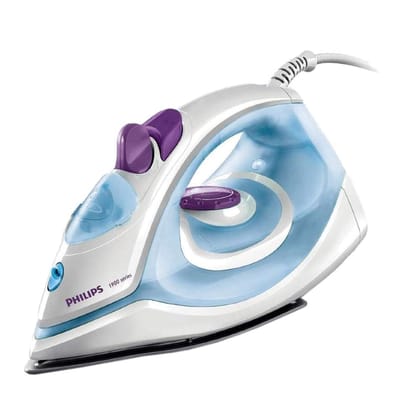 Philips Steam Iron GC1905/21 – 1300-Watt, Black Non-stick Soleplate, Steam Rate of up to 17G/Min