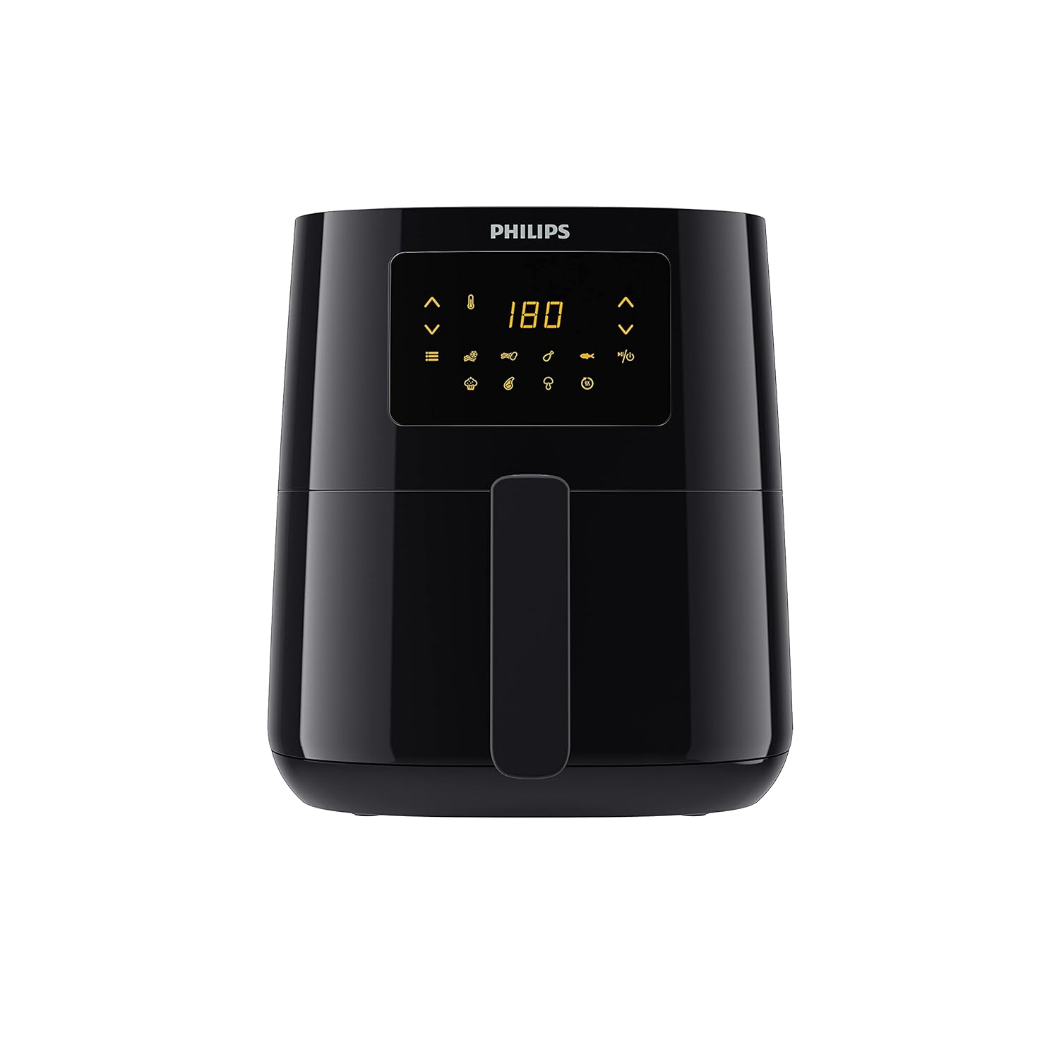 Philips Digital Air Fryer HD9252/90 With Touch Panel, Uses up to 90% Less Fat, 7 Pre-set Menu, 1400W, 4.1 Liter, With Rapid Air Technology (Black), Large