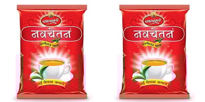 Wagh Bakri Navchetan Danedar Chai | Strong Leaf Tea | 250 Gm Pack | Pack of 2 | 500 Gm Pack