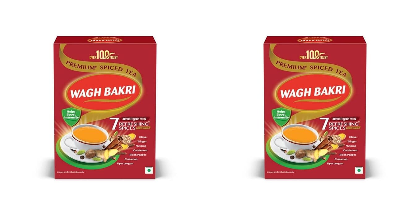 Wagh Bakri Premium Spiced Tea | With 7 Refreshing Spices | 250 Gm Pack | Pack of 2 | 500 Gm Pack