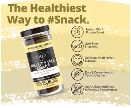 NutriSnacksBox Millet and Seeds Cookies Cookies (330 g, Pack of 2)