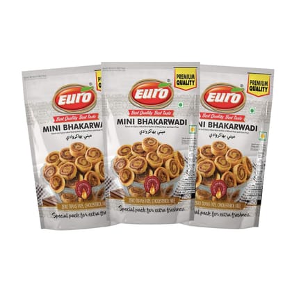 EURO Mini Bhakarwadi Namkeen 350GM | Authentic Taste, Traditional Recipe | Indian Snacks