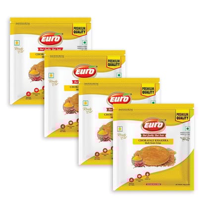 Euro Chorafali Khakhra Multi-Grain Crisps - Premium Quality Ready-to-Eat Snack (Pack of 4)